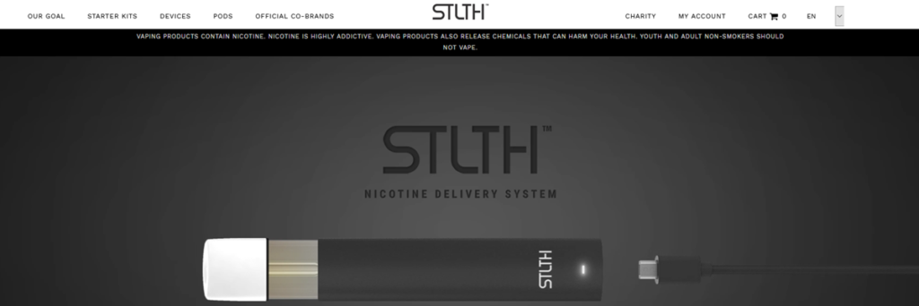 Stlth Homepage Screenshot