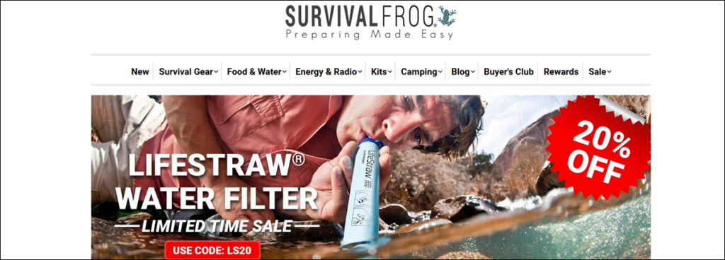 Survival Frog Homepage Screenshot