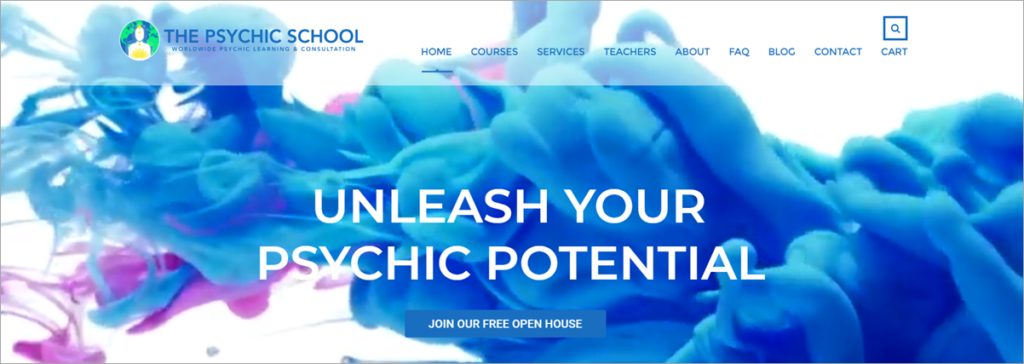 The Psychic School Homepage Screenshot