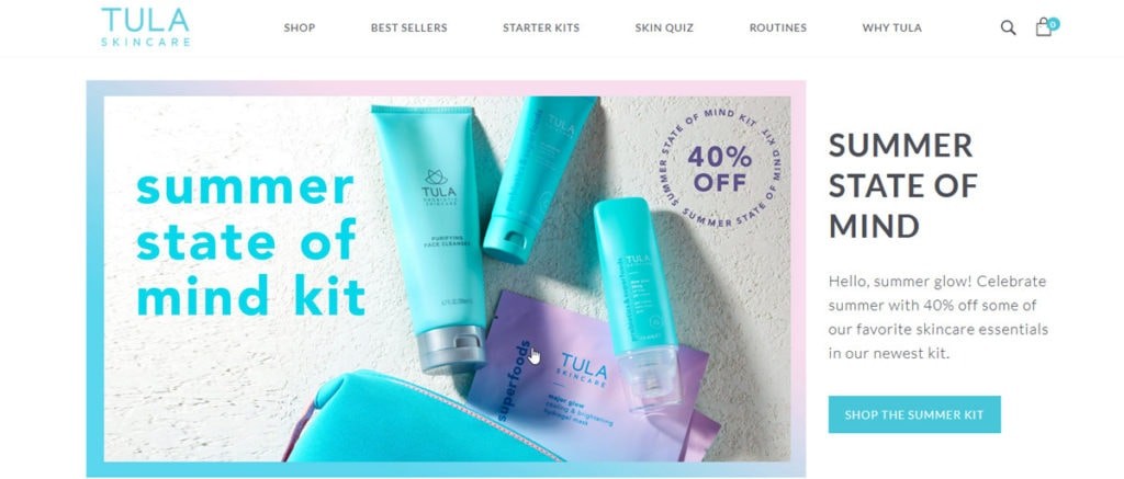 Tula Skincare Homepage