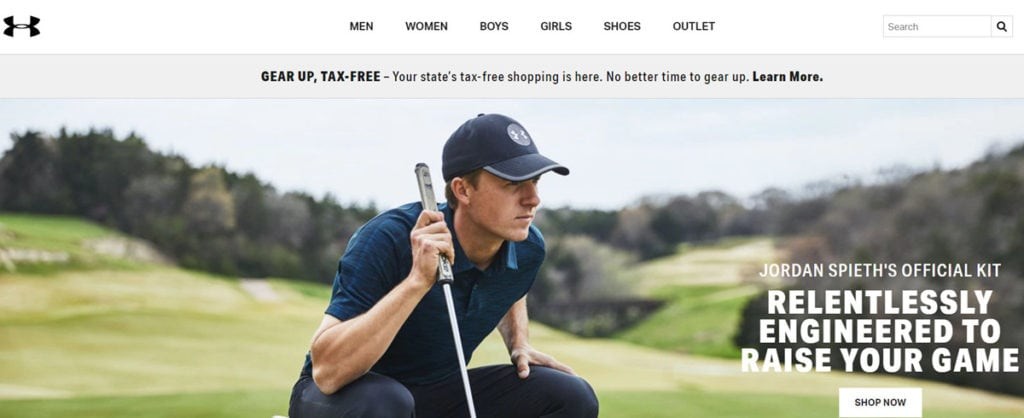 Under Armour Homepage
