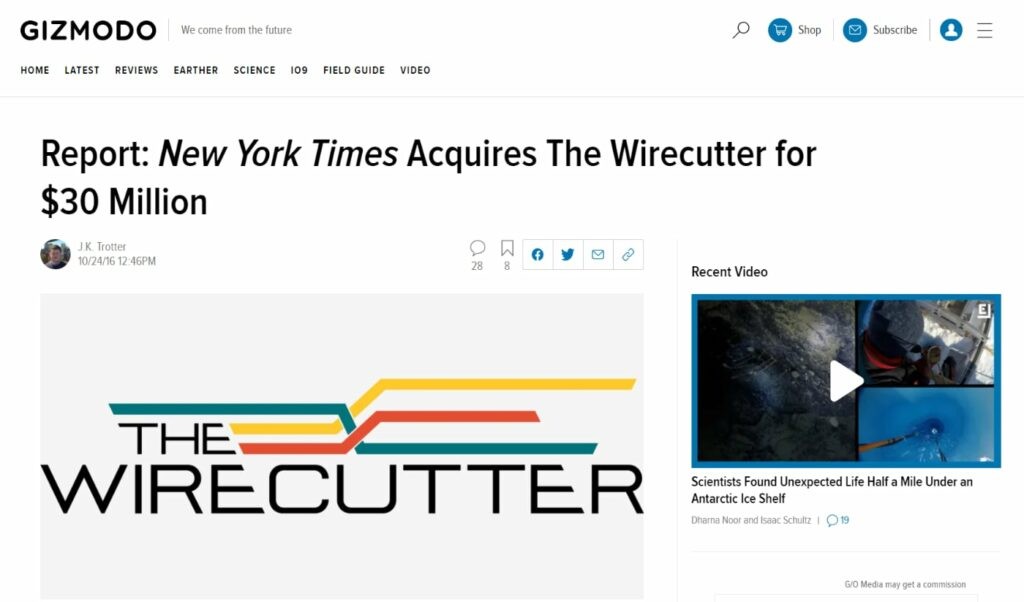 Wirecutter Acquisition