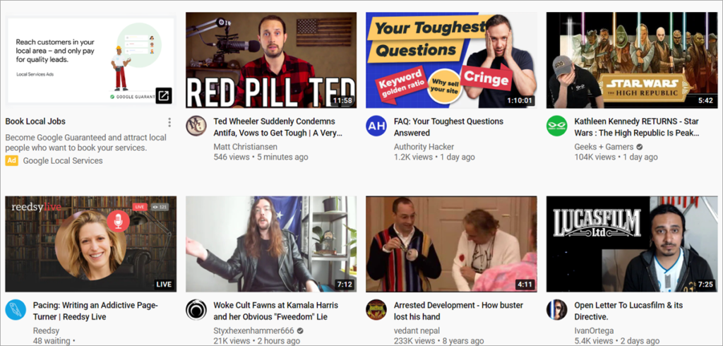 Youtube Recommended Videos