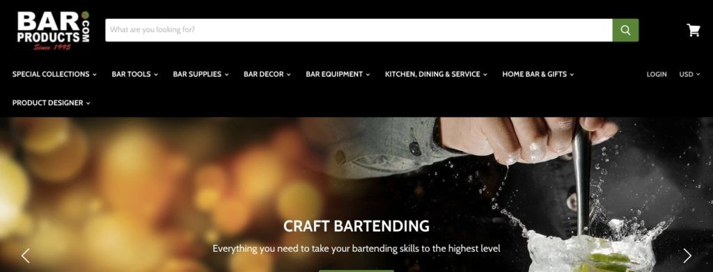 Bar Products Homepage