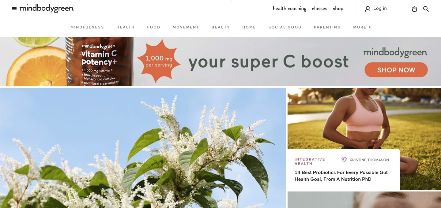 Mindbodygreen Homepage