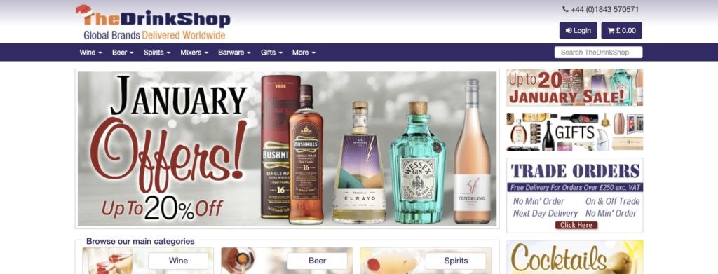 The Drink Shop Homepage