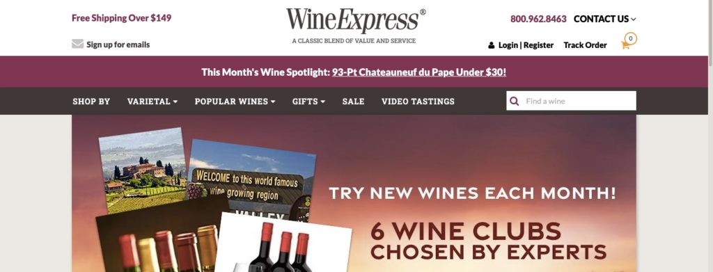 Wine Express Homepage