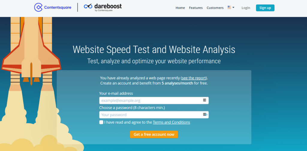 Dareboost Homepage