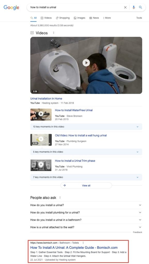 How To Install Urinal Serp