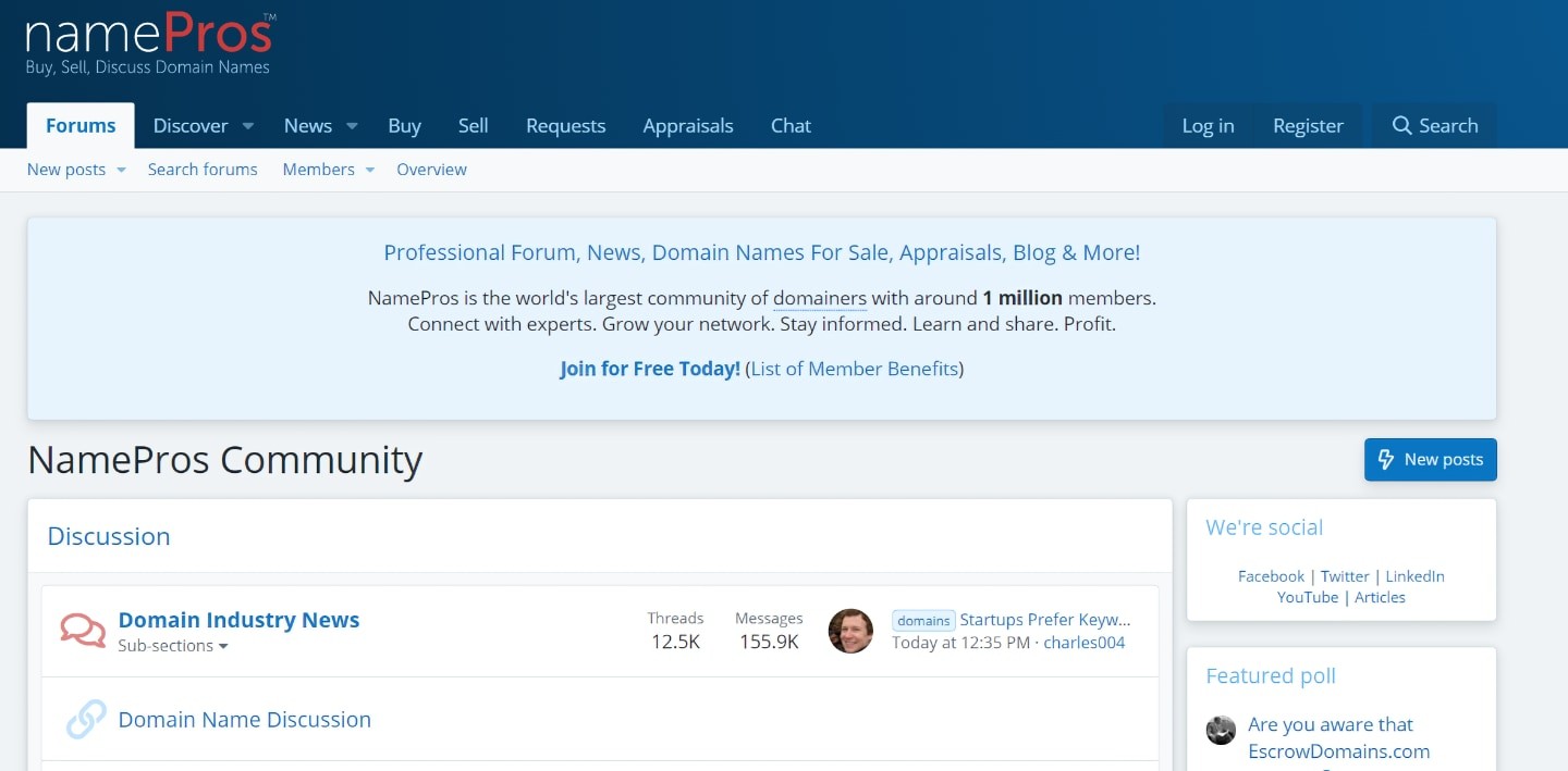 NamePros Forum homepage