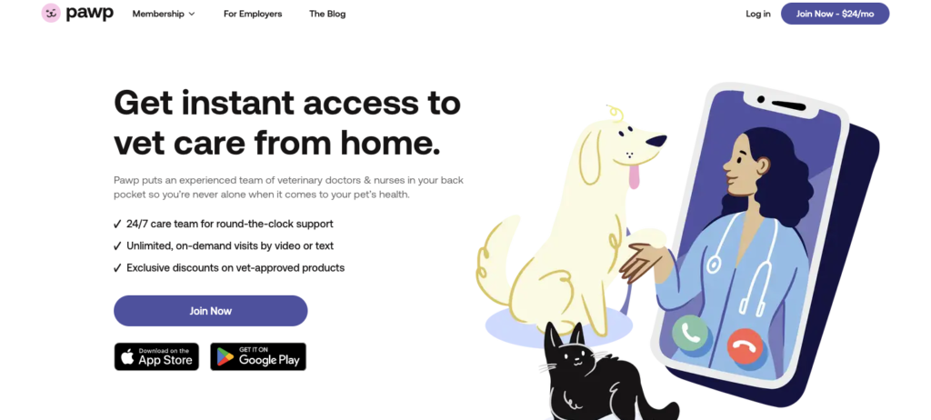 pawp homepage screenshot