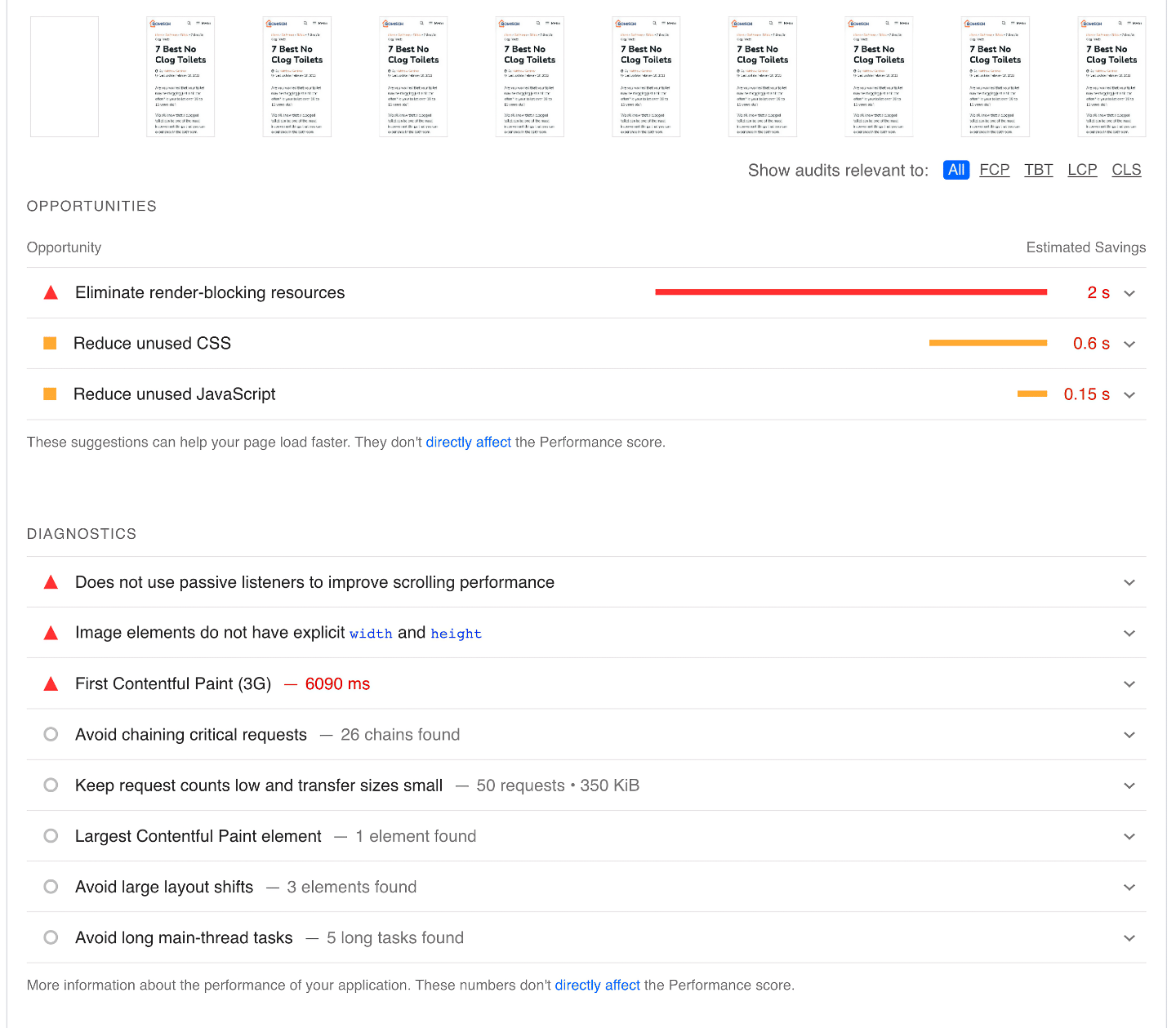 Test Site Benchmark Diagnostics