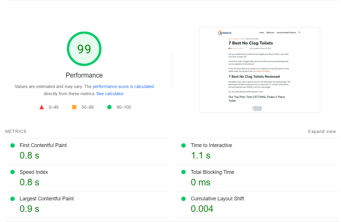 Test Site Benchmark W3 Vs Wp Rocket Desktop Performance