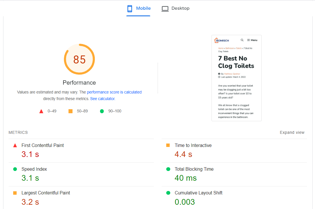 Test Site Mobile After W3 Total Cache