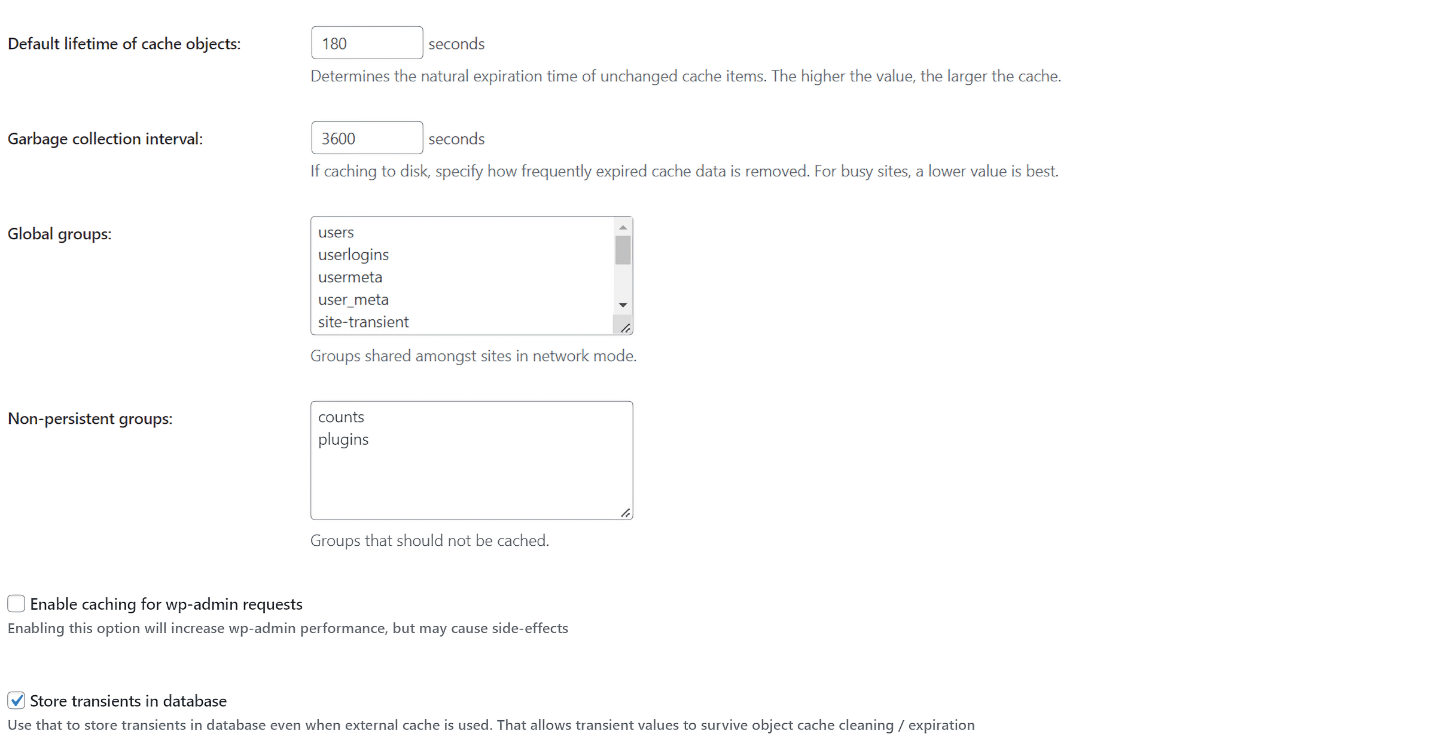 W3 Total Cache Object Caching