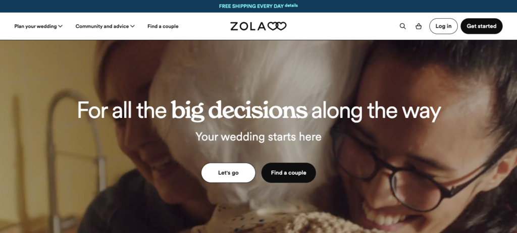 zola homepage screenshot