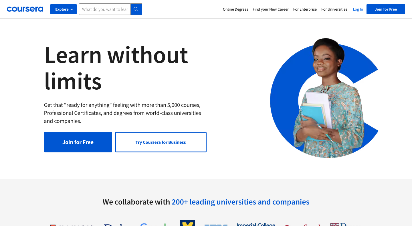 coursera homepage