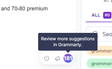 Grammarly Premium Suggestions