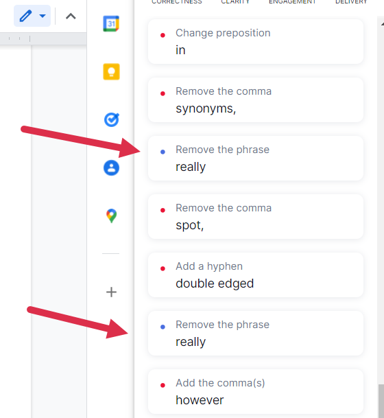 Grammarly Clarity Suggestion 2