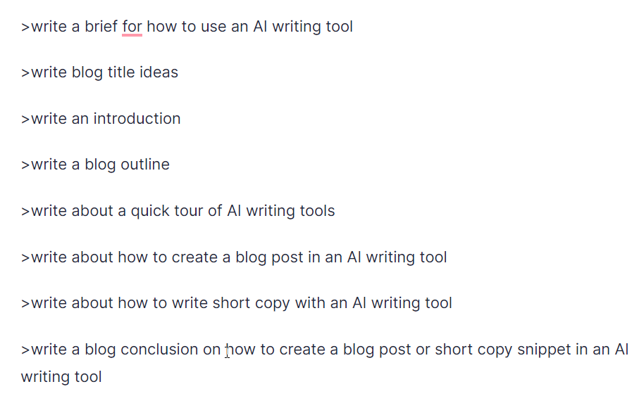 AI Writing Tool Recipe