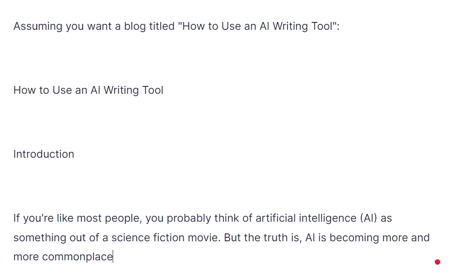 Intro Blog Post AI Writing Tool
