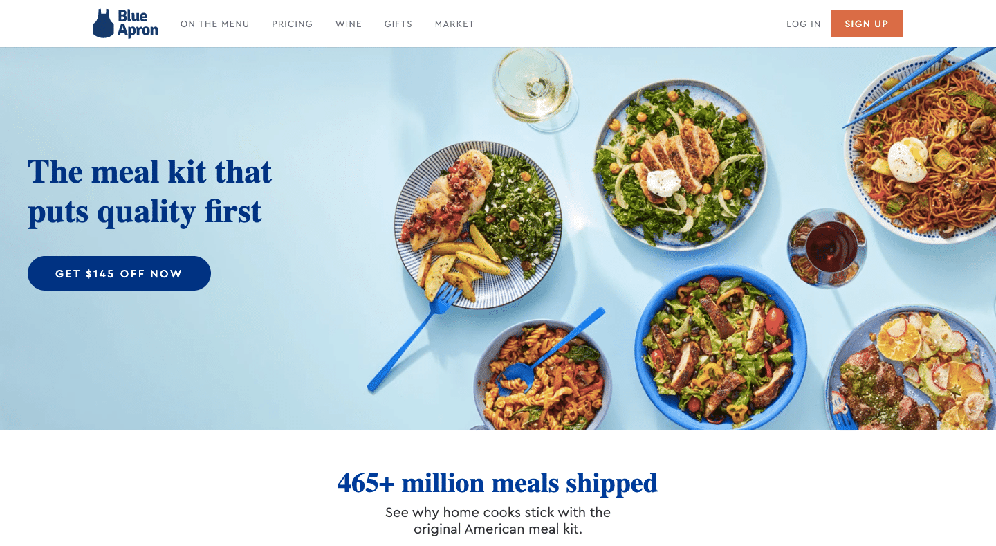 Blue Apron Homepage