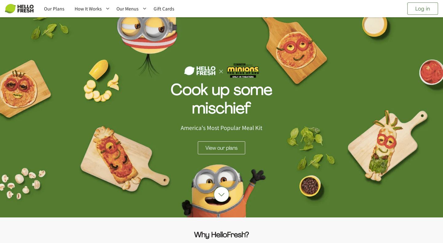 Hello Fresh Homepage