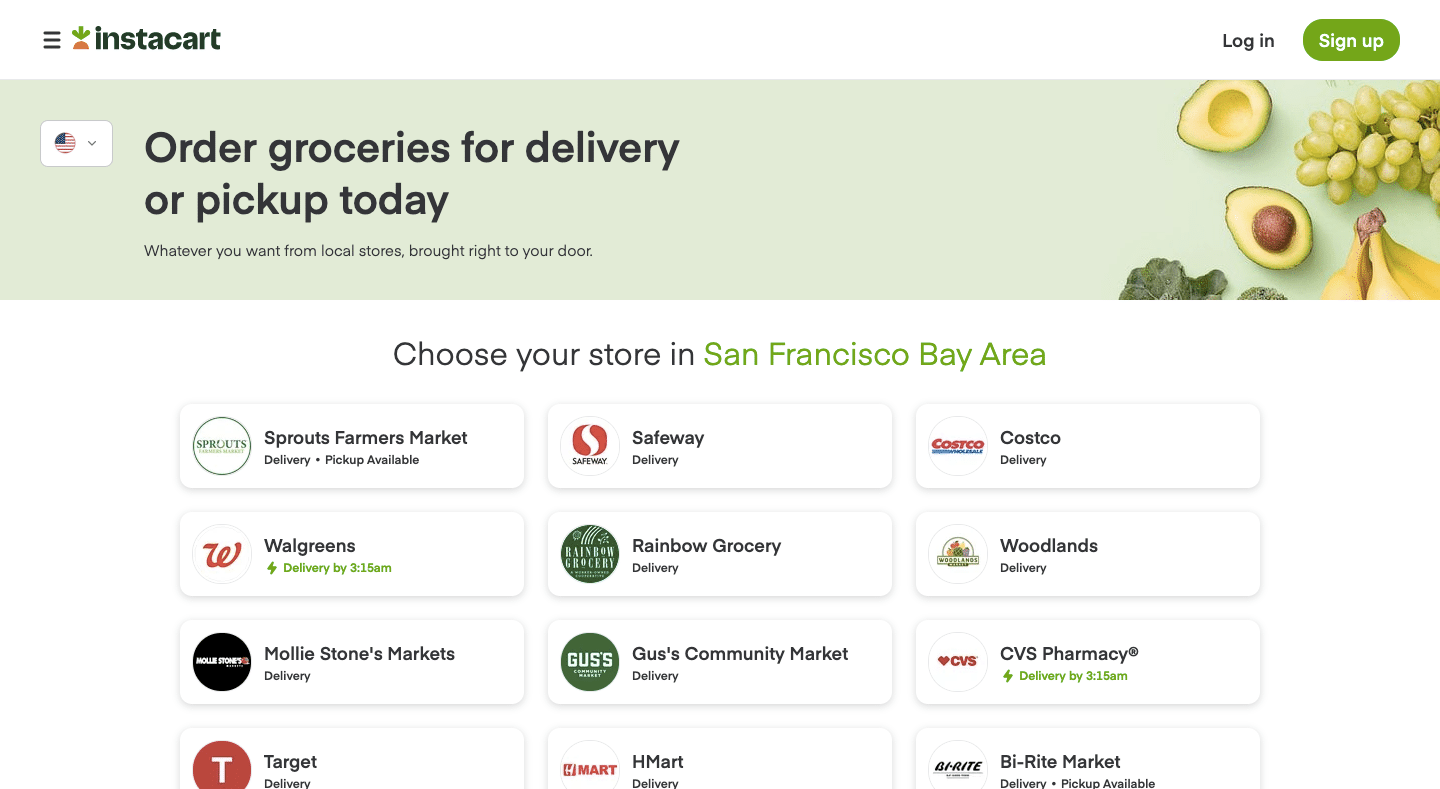 Instacart Homepage