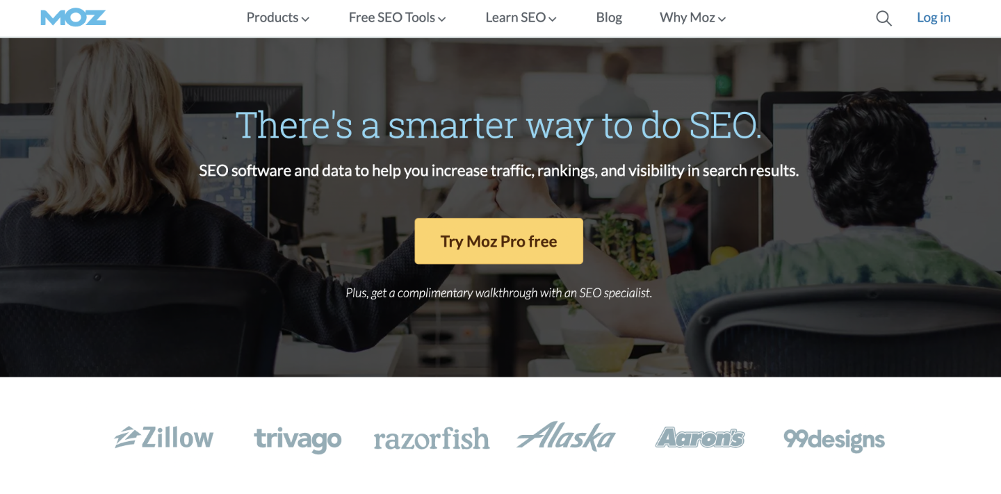The website of Moz
