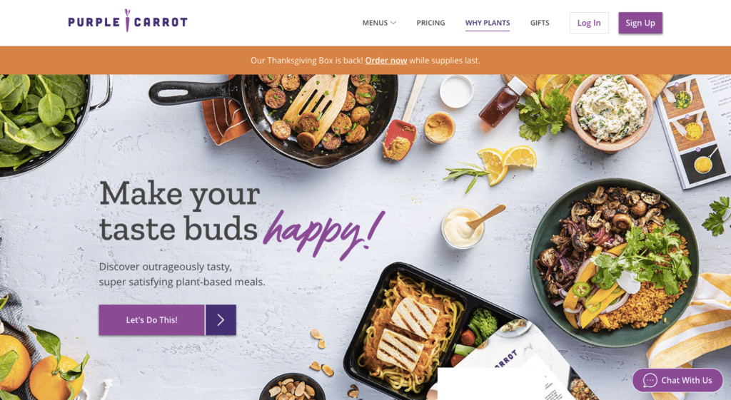 purple carrot homepage