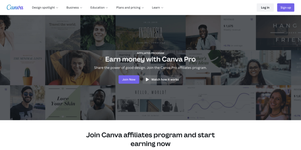 canva homepage