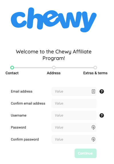 chewy aff program signup1