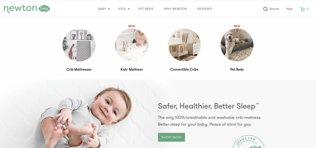 newton baby homepage