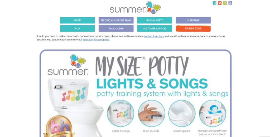 summer infant homepage