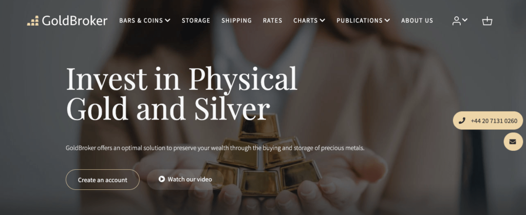 gold broker homepage