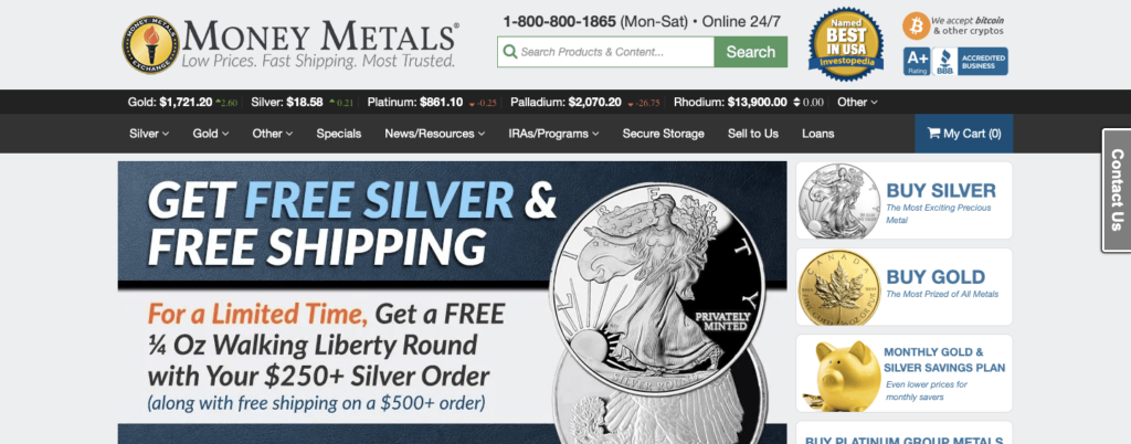 money metals homepage