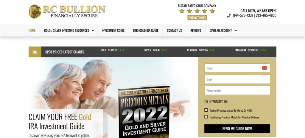 rc bullion homepage
