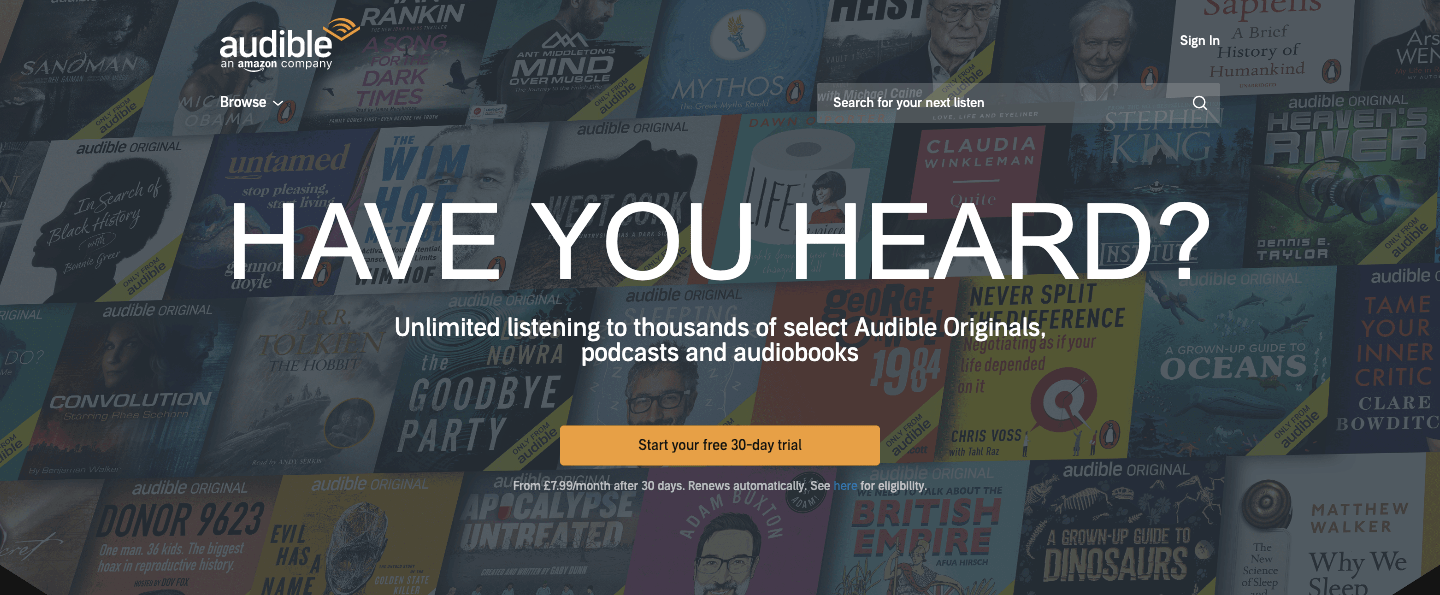 audible homepage