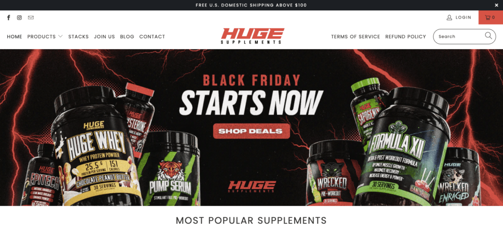 huge supplements homepage