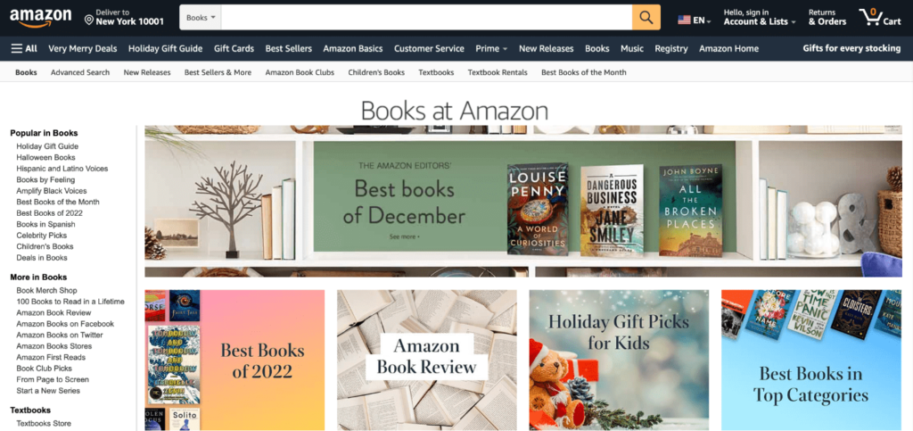 amazon books homepage screenshot