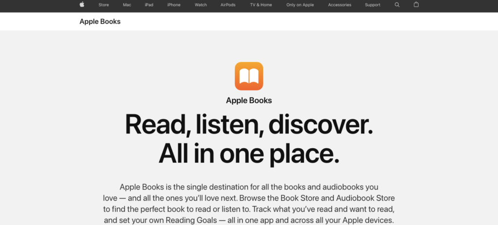 apple books homepage screenshot