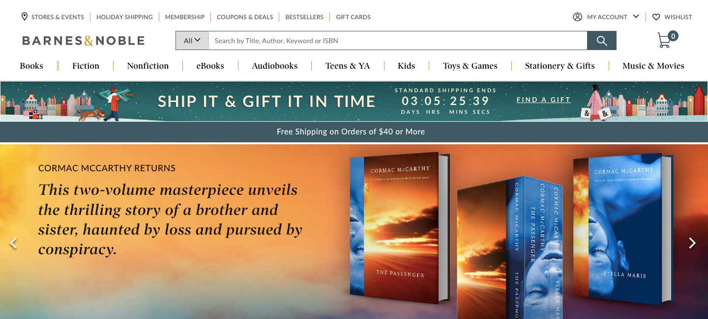 barnes noble homepage screenshot