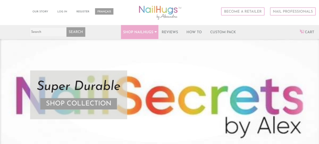 nailhugs homepage screenshot
