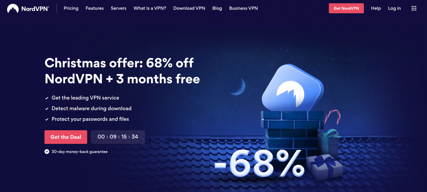 nordvpn homepage screenshot