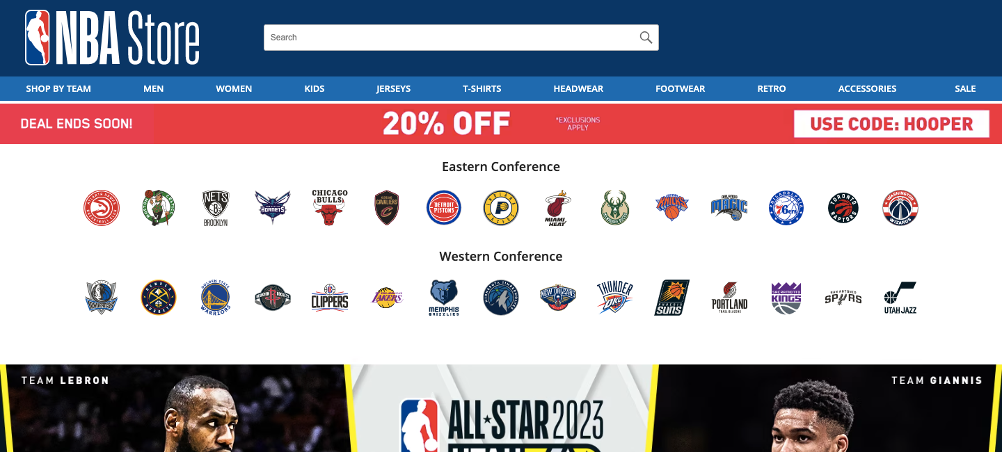 nba store homepage