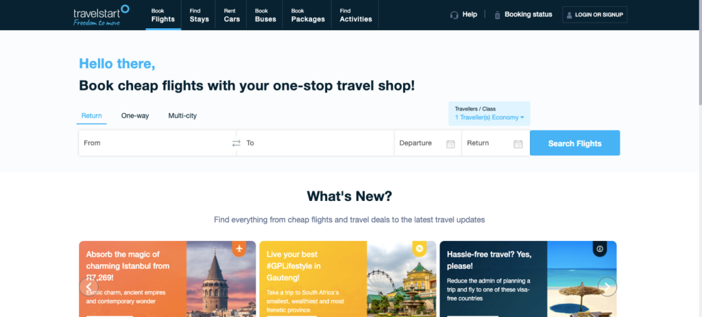 travelstart za homepage