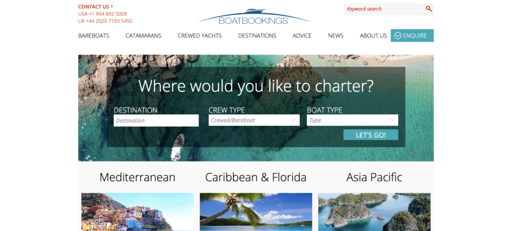 boatbooking homepage