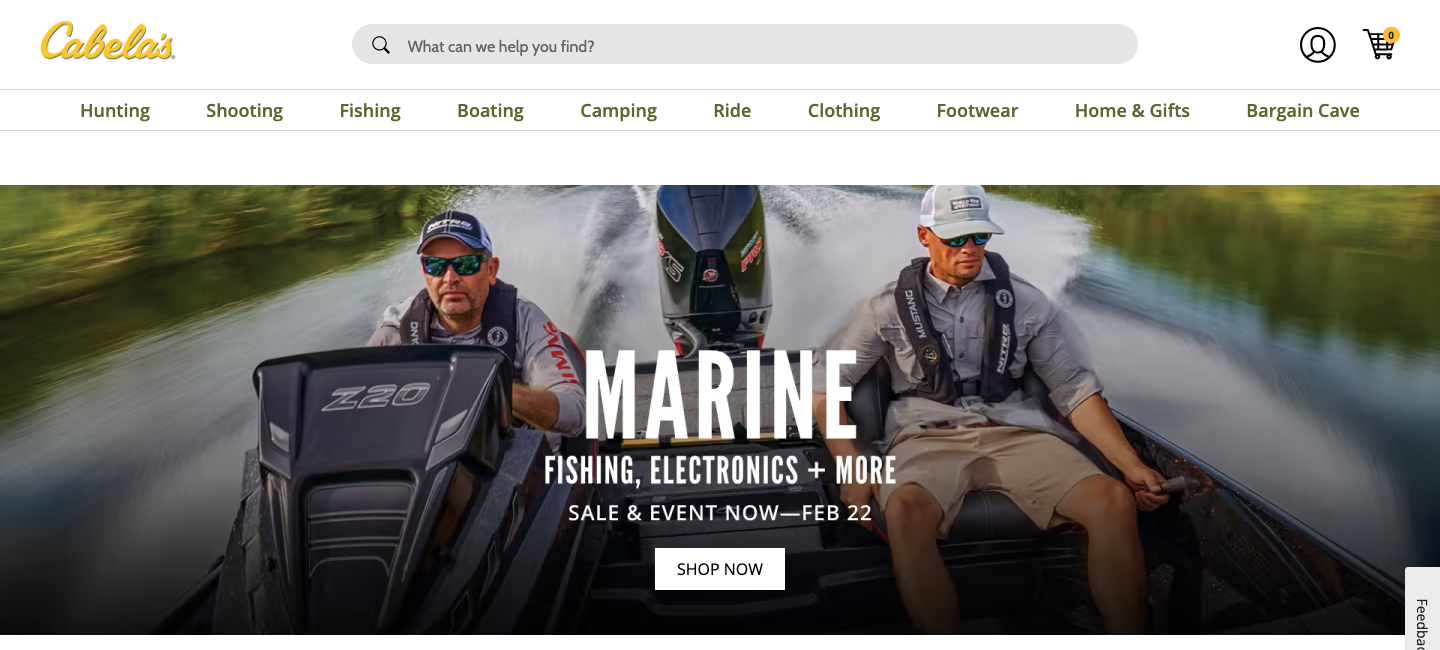 cabelas homepage