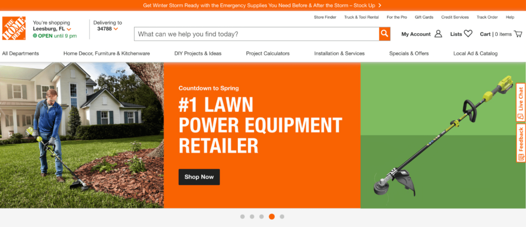 the home depot homepage