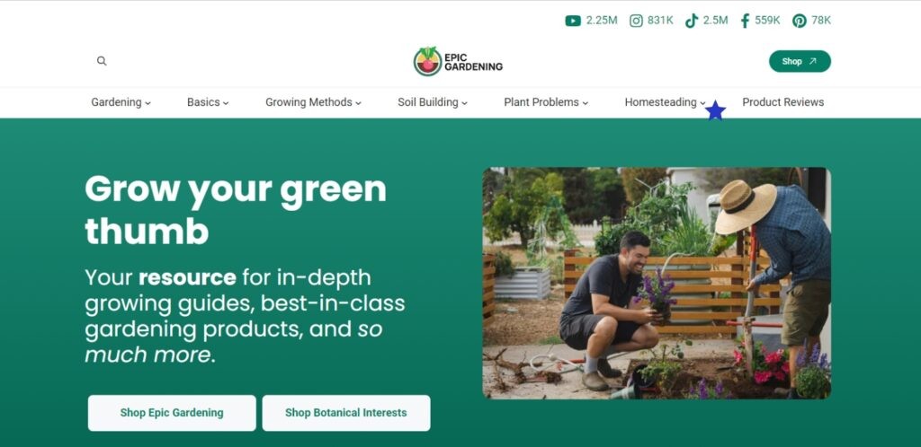 epic gardening homepage